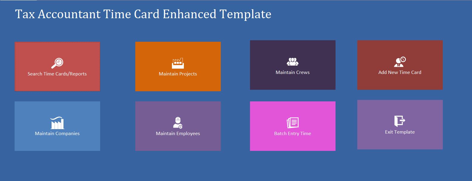 Enhanced Tax Accountant Time Card Template | Time Card Database